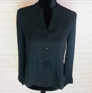 Frenchi NWT Sheer Henley Peplum Blouse XS